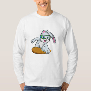 Bunny as Snowboarder with Snowboard T-Shirt