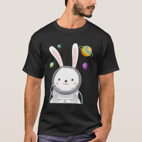 Bunny Astronaut Easter Day Space Rabbit T_Shirt