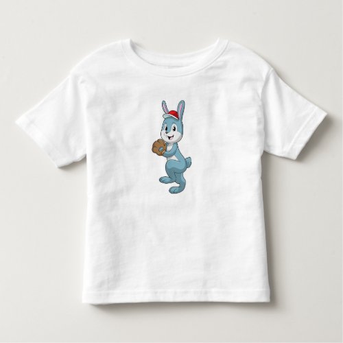 Bunny at Baseball with Baseball glove Toddler T_shirt