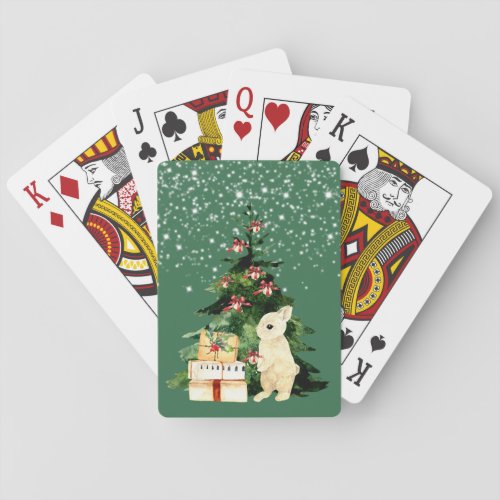 Bunny at Christmas Playing Cards