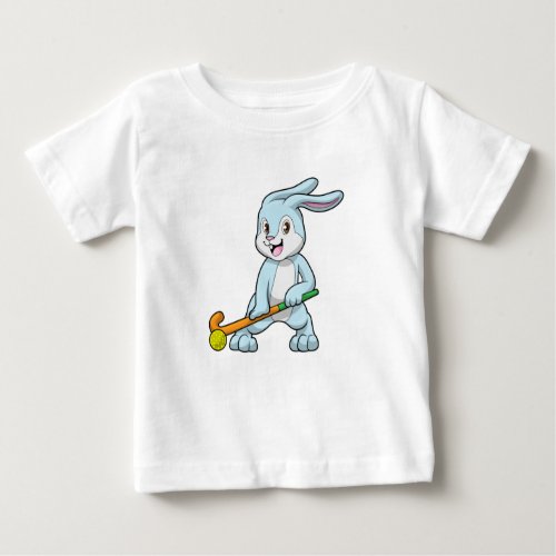 Bunny at Field hockey with Hockey stick Baby T_Shirt