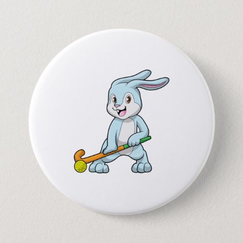Bunny at Field hockey with Hockey stick Button