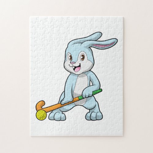 Bunny at Field hockey with Hockey stick Jigsaw Puzzle