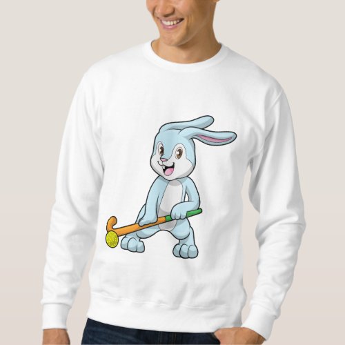 Bunny at Field hockey with Hockey stick Sweatshirt