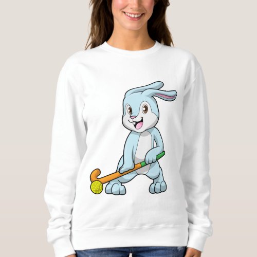 Bunny at Field hockey with Hockey stick Sweatshirt