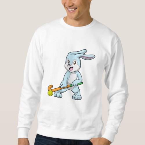 Bunny at Field hockey with Hockey stick Sweatshirt