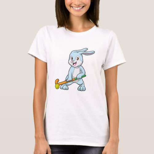 Bunny at Field hockey with Hockey stick T_Shirt