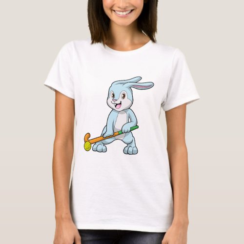 Bunny at Field hockey with Hockey stick T_Shirt