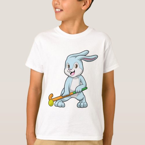 Bunny at Field hockey with Hockey stick T_Shirt