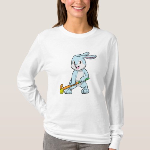 Bunny at Field hockey with Hockey stick T_Shirt