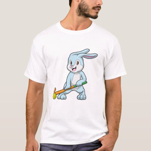 Bunny at Field hockey with Hockey stick T_Shirt