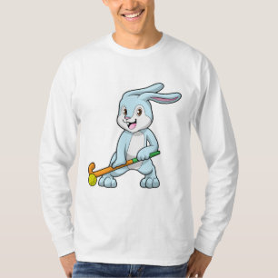 Bunny at Field hockey with Hockey stick T-Shirt