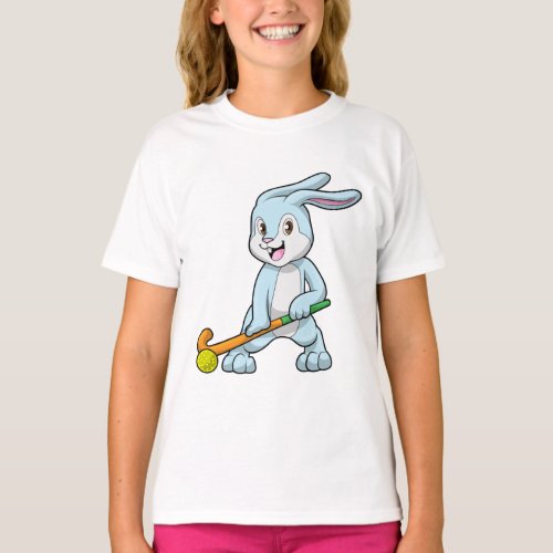 Bunny at Field hockey with Hockey stick T_Shirt