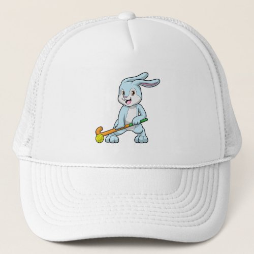 Bunny at Field hockey with Hockey stick Trucker Hat