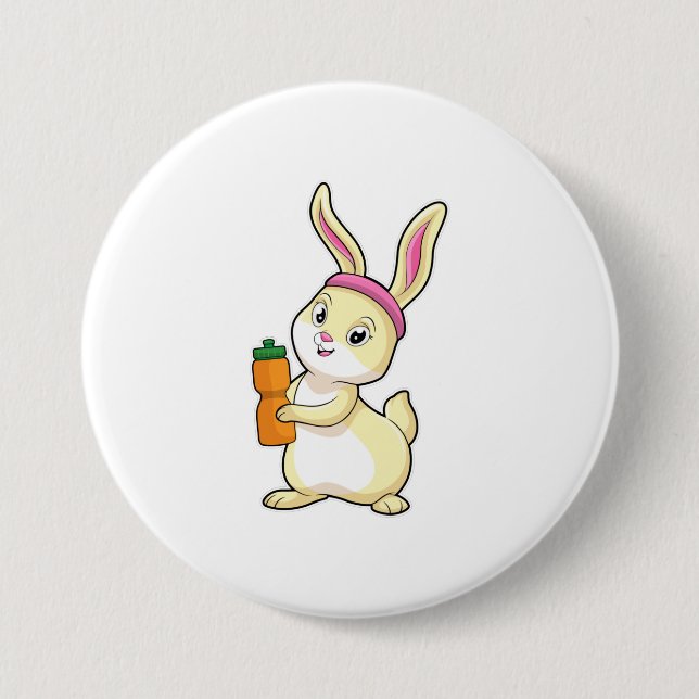 Bunny at Fitness with Drinking bottle Button (Front)