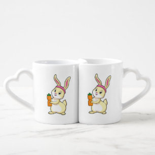 Bunny at Fitness with Drinking bottle Coffee Mug Set