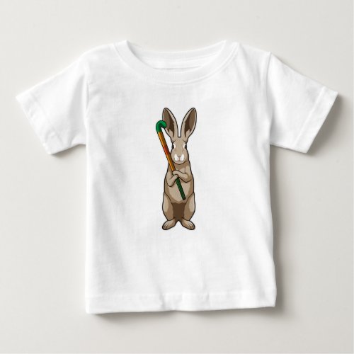 Bunny at Hockey with Hockey stick Baby T_Shirt