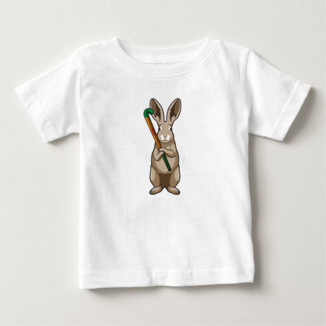 Bunny at Hockey with Hockey stick Baby T-Shirt (Front)