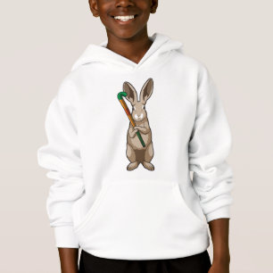 Bunny at Hockey with Hockey stick Hoodie