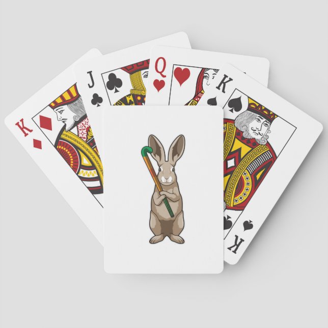 Bunny at Hockey with Hockey stick Poker Cards (Back)