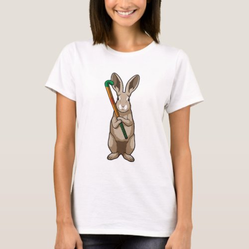 Bunny at Hockey with Hockey stick T_Shirt