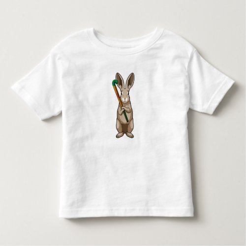 Bunny at Hockey with Hockey stick Toddler T_shirt