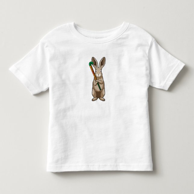 Bunny at Hockey with Hockey stick Toddler T-shirt (Front)