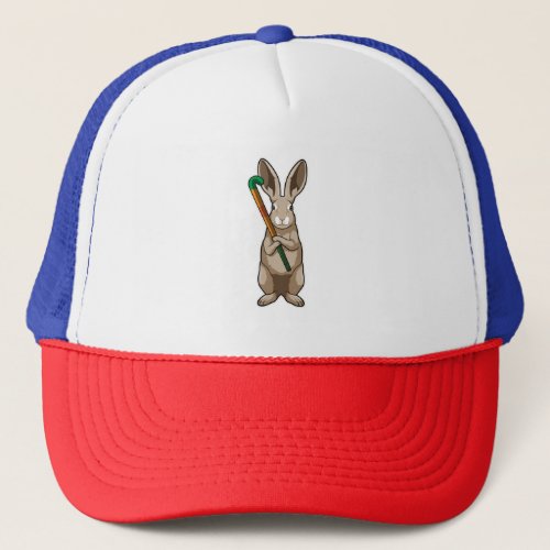 Bunny at Hockey with Hockey stick Trucker Hat