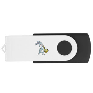 Bunny at Music with Saxophone Flash Drive