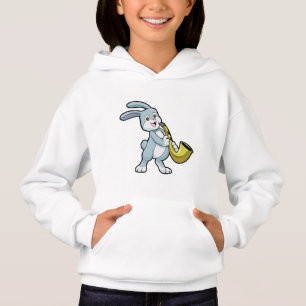 Bunny at Music with Saxophone Hoodie