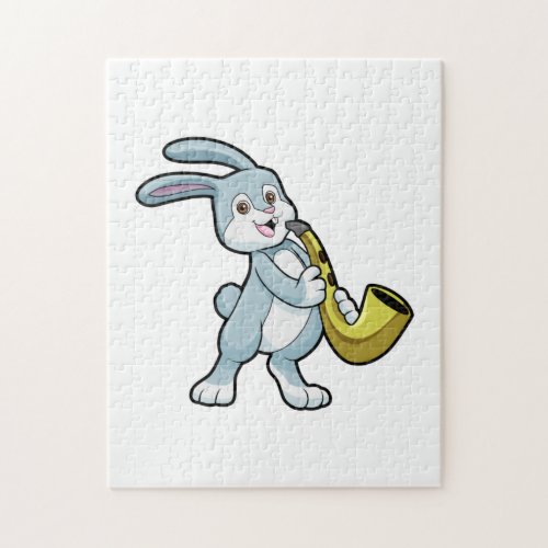 Bunny at Music with Saxophone Jigsaw Puzzle