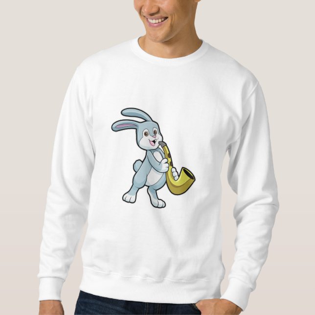Bunny at Music with Saxophone Sweatshirt (Front)