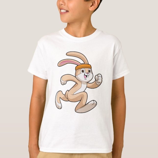Bunny at Running with Headband T-Shirt (Front)