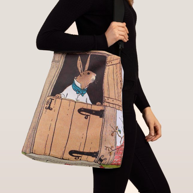 bunny at the door print crossbody bag (Close Up)