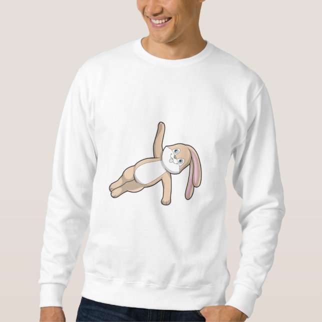 Bunny at Yoga Stretching Sweatshirt (Front)
