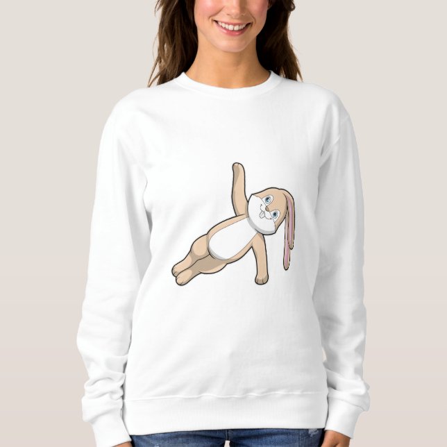 Bunny at Yoga Stretching Sweatshirt (Front)