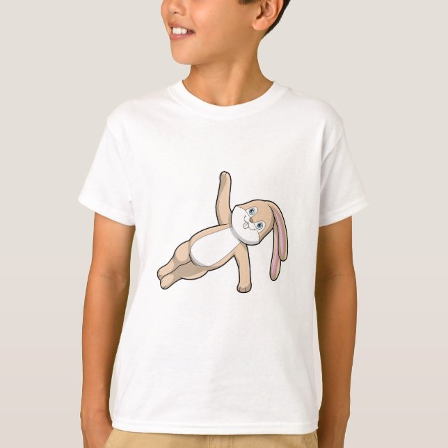 Bunny at Yoga Stretching T-Shirt (Front)