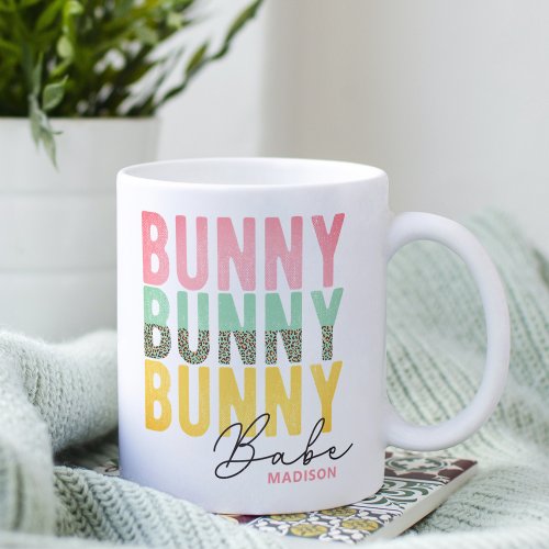 Bunny Babe Cute Modern Girly Easter Personalized Coffee Mug