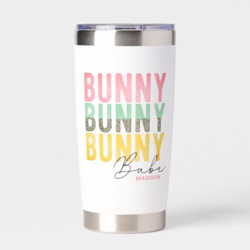 Bunny Babe Cute Modern Girly Easter Personalized Insulated Tumbler