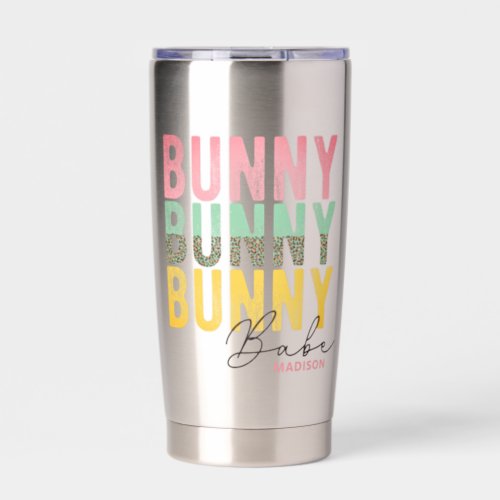 Bunny Babe Cute Modern Girly Easter Personalized Insulated Tumbler