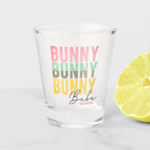 Bunny Babe Cute Modern Girly Easter Personalized Shot Glass