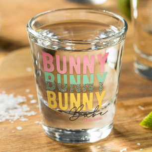 Bunny Babe Cute Modern Girly Easter Personalized Shot Glass