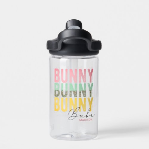 Bunny Babe Cute Modern Girly Easter Personalized Water Bottle