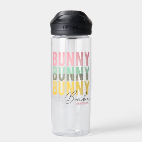 Bunny Babe Cute Modern Girly Easter Personalized Water Bottle