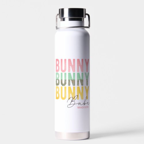 Bunny Babe Cute Modern Girly Easter Personalized Water Bottle