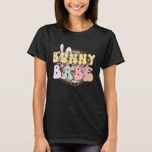 Bunny Babe Rabbit Ear Buffalo Plaid Retro Groovy E T-Shirt