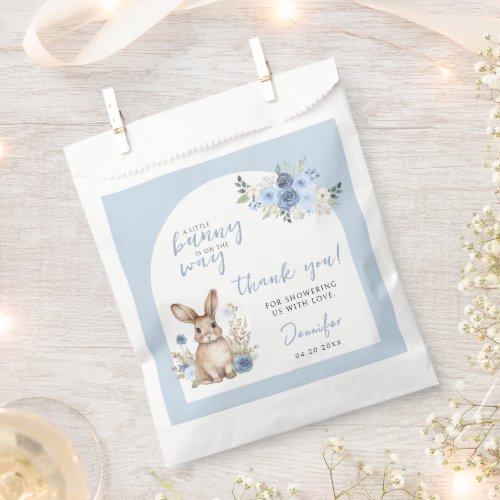 Bunny baby boy shower thank you candy favor bag