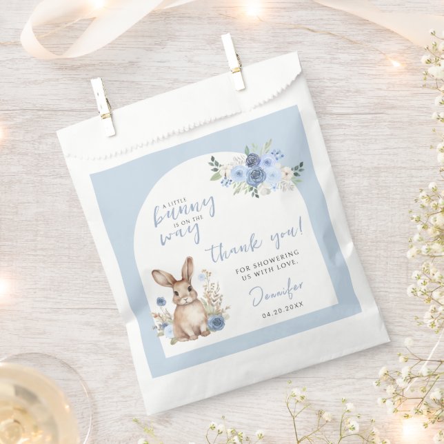 Bunny baby boy shower thank you candy favor bag (Clipped)
