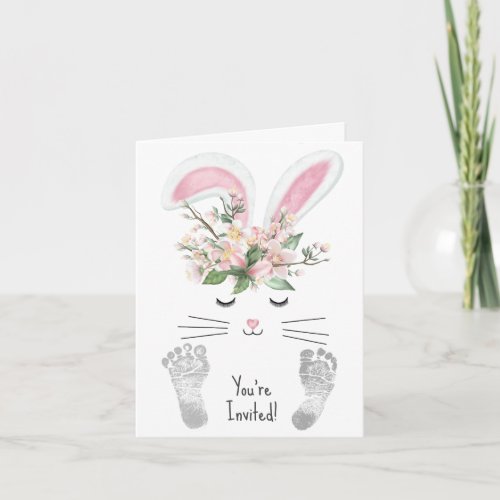 Bunny Baby Girl Shower Invitation