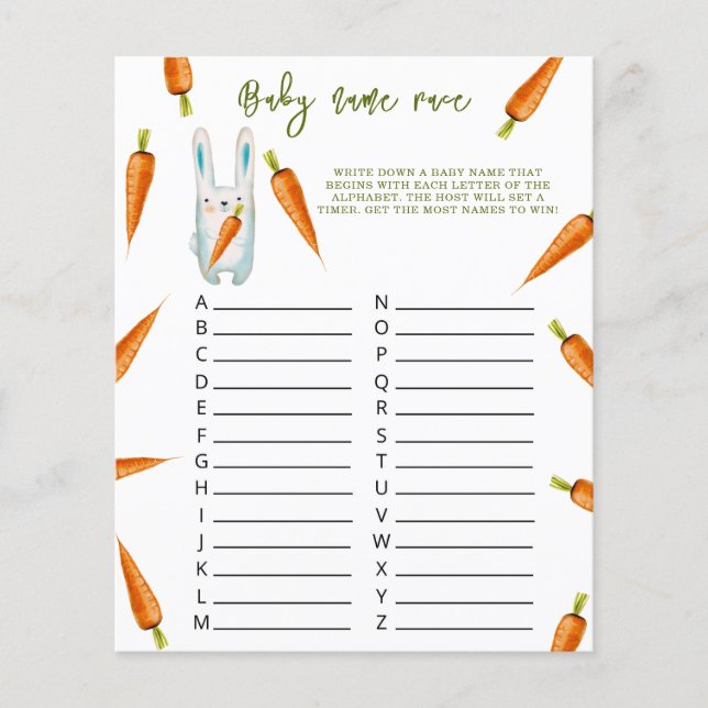 Bunny - Baby name race game (Front)
